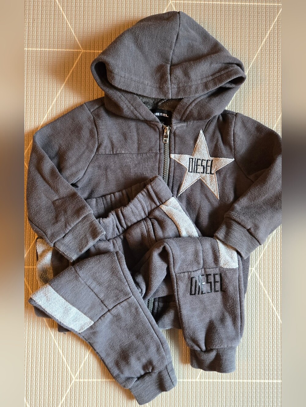 Diesel Kids Gray Star Hoodie + Joggers Set
